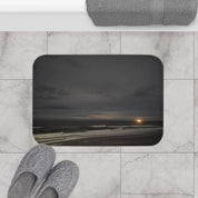 Serene Beach Nightlight Scene Decorative Rug