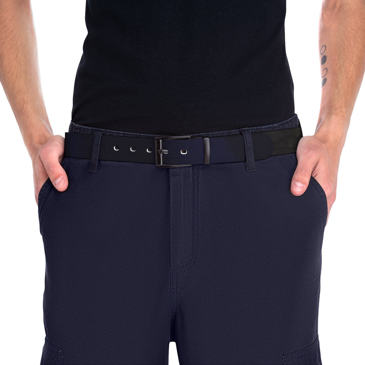 Stylish Adjustable Black Belt for Men and Women