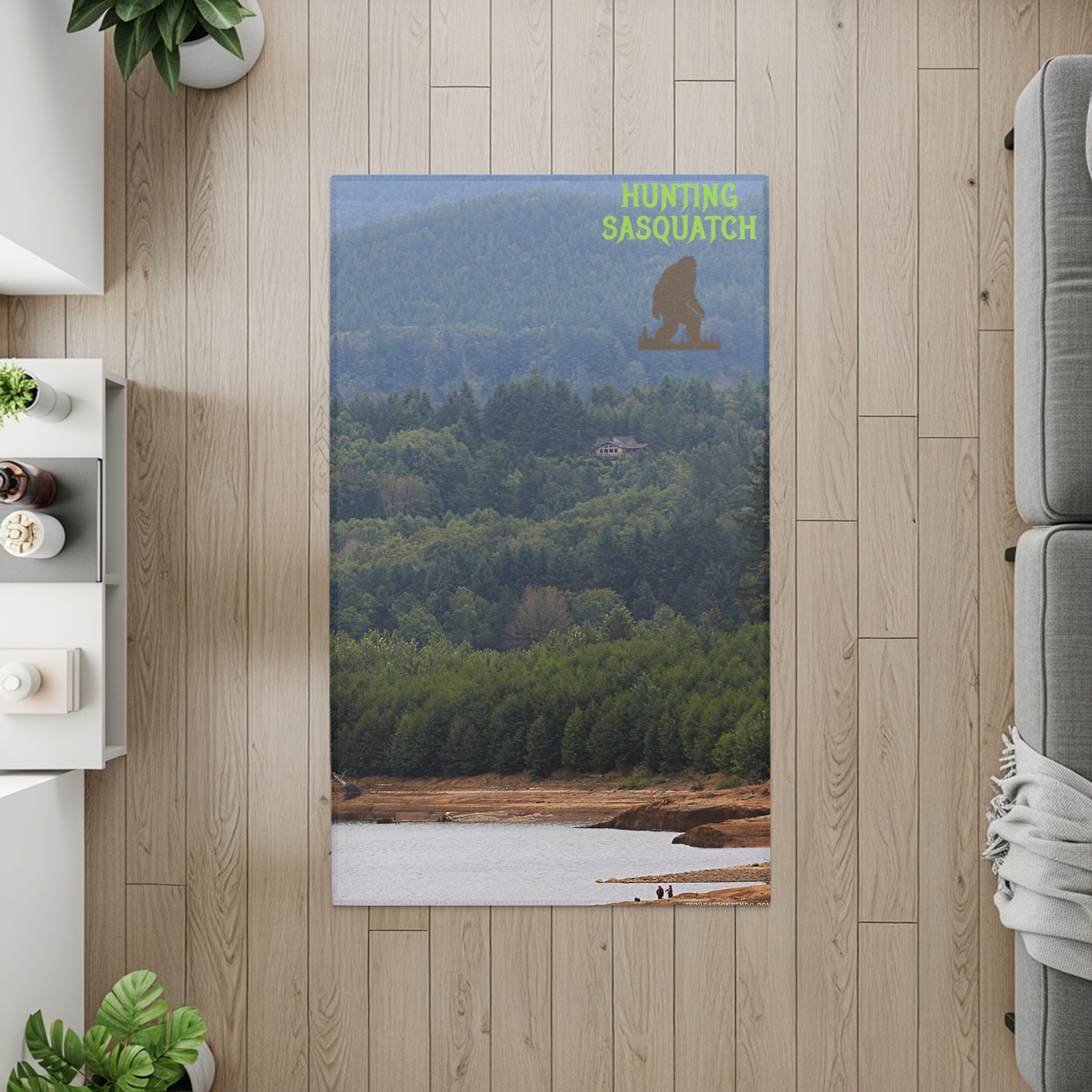 Hunting Sasquatch Forest and Lake View Rug product