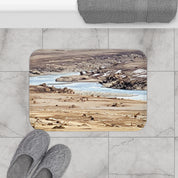 Scenic River and Rocks Bath Mat for a Stylish Home Decor