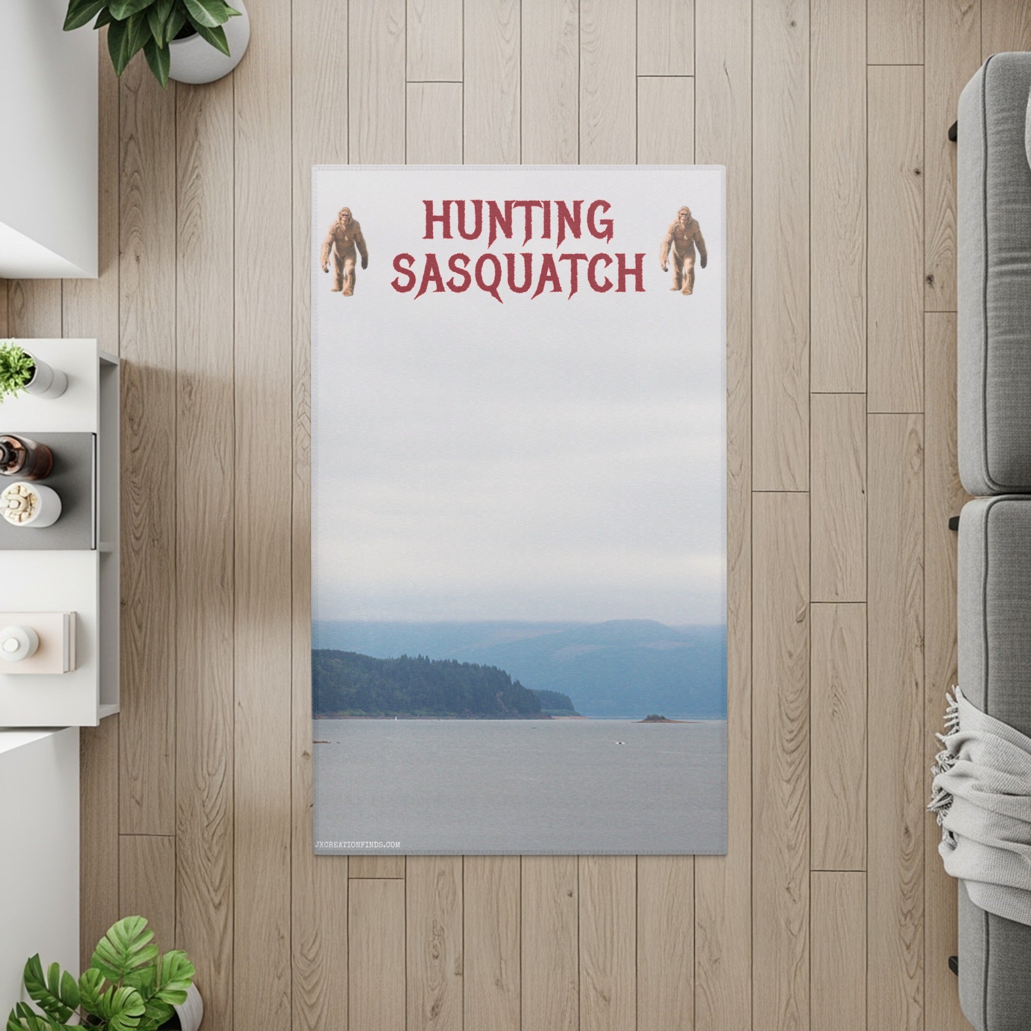 Hunting Sasquatch Floor Rug with Scenic View product type