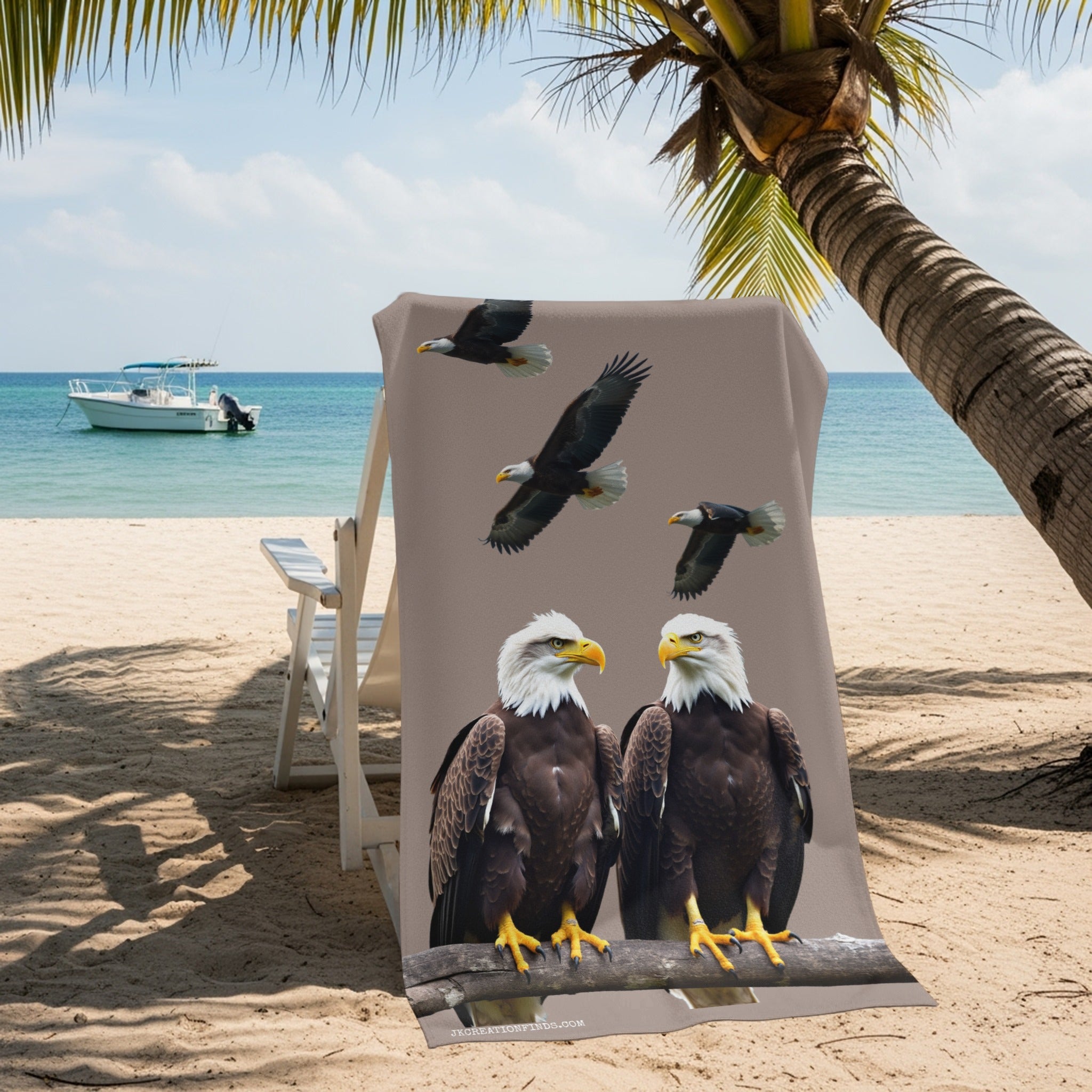 Majestic Bald Eagles Scenic Beach Towel product