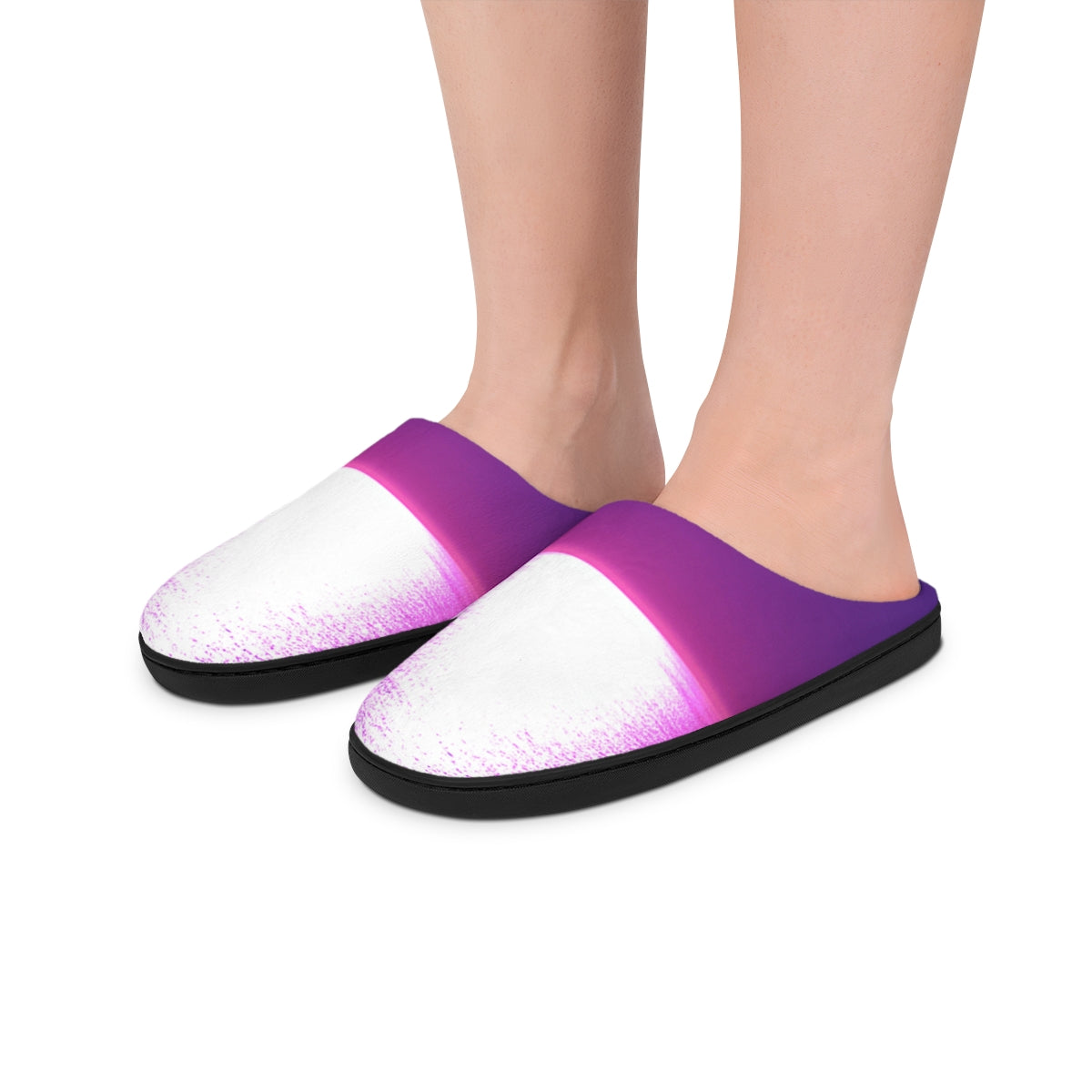 Stylish Purple and White Gradient Design Slip-On Slippers