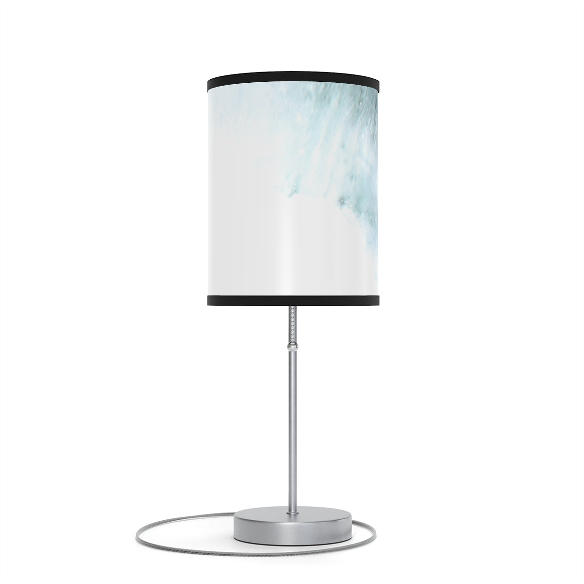 Modern White and Blue Table Lamp with Metal Base