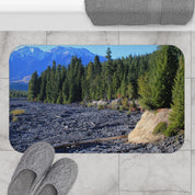 Scenic Forest and Mountain View Bath Mat