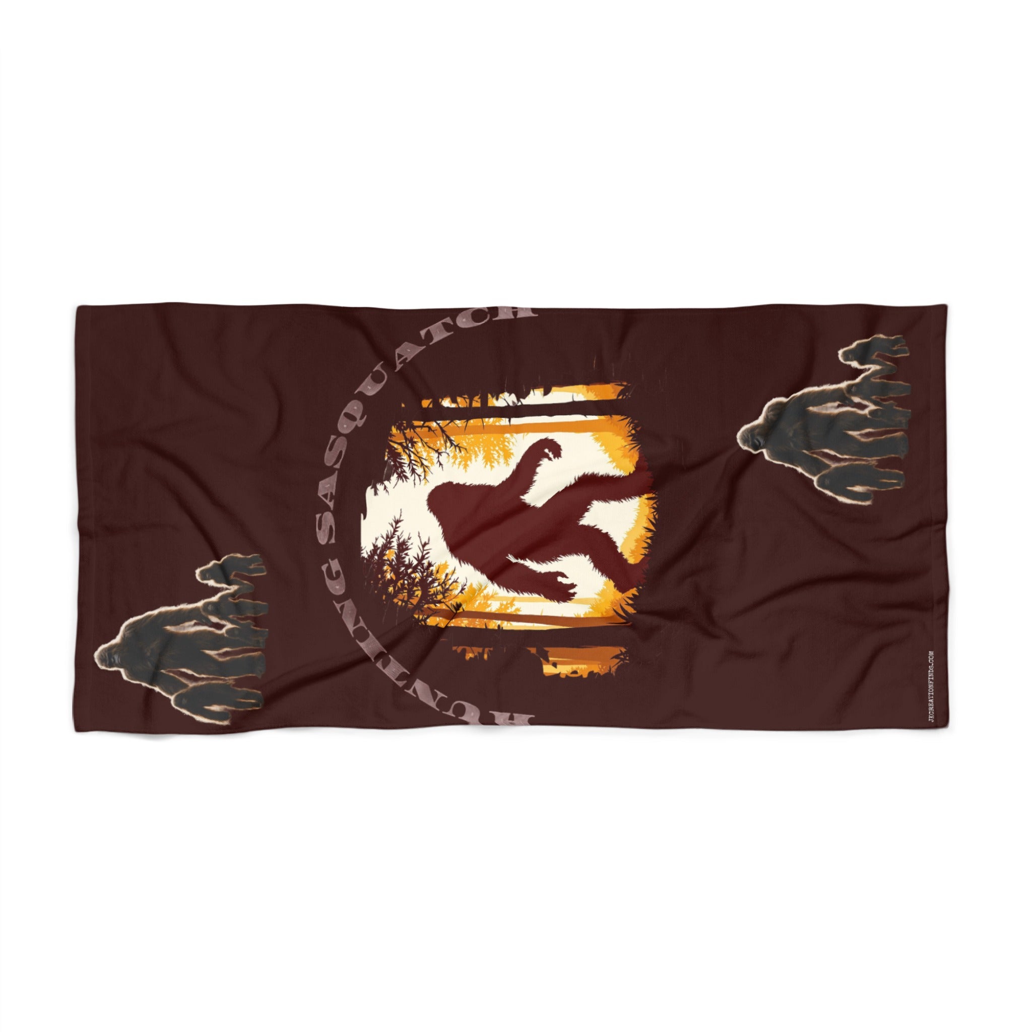 Runnin Sasquatch Theme Brown Towel product