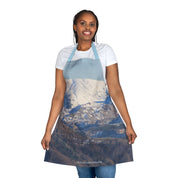 Snowy Mountain Print Kitchen Apron for Cooking and Baking