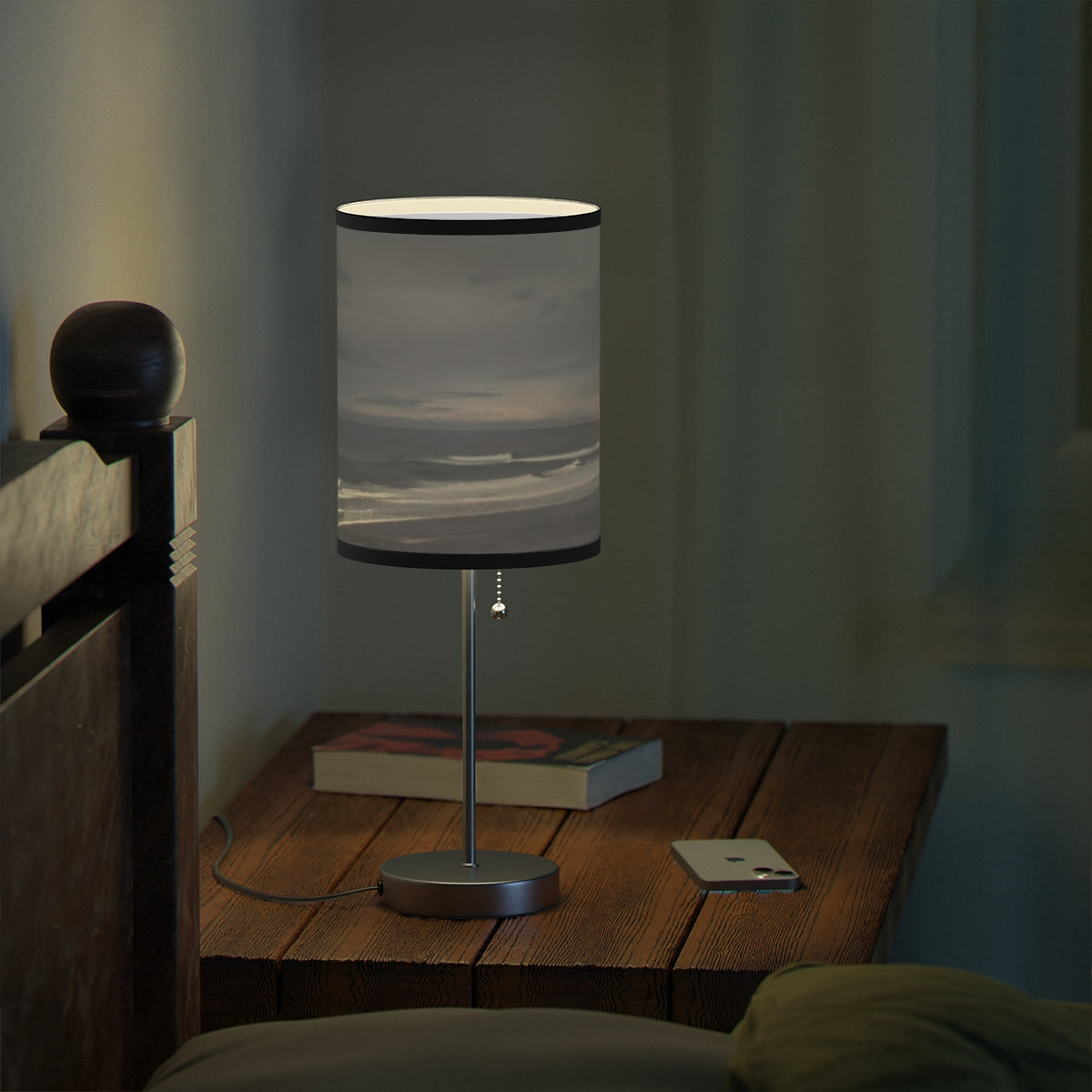 Coastal Seascape Nightstand Lamp for Beach Theme Decor