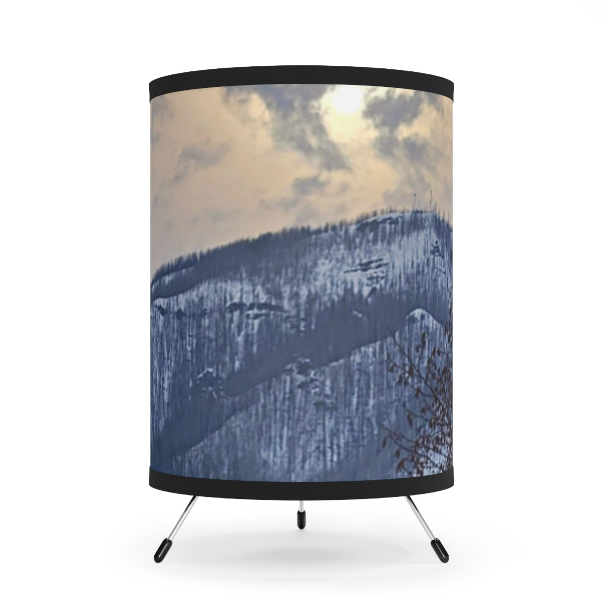 Winter Mountain Landscape Design Floor Lamp