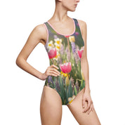 Colorful Floral Print One-Piece Swimsuit